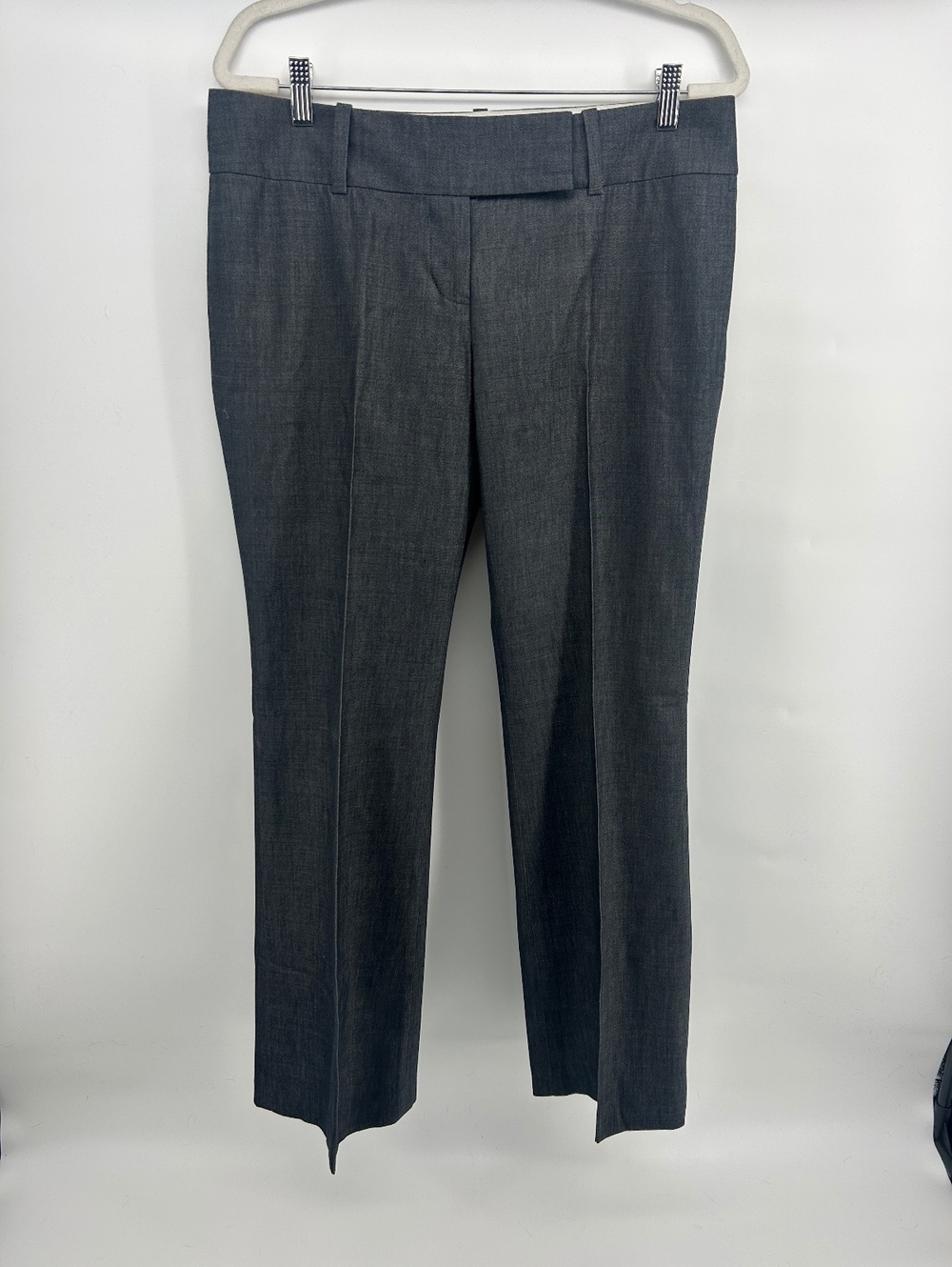 Ann Taylor Wool Blend Pants 10 Black Gray Low Rise Y2K Straight Leg Slacks